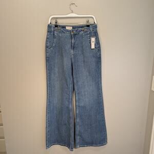 Pilcro Anthropologie Wide Flare Jean Coastal Casual Timeless Current - Size 28